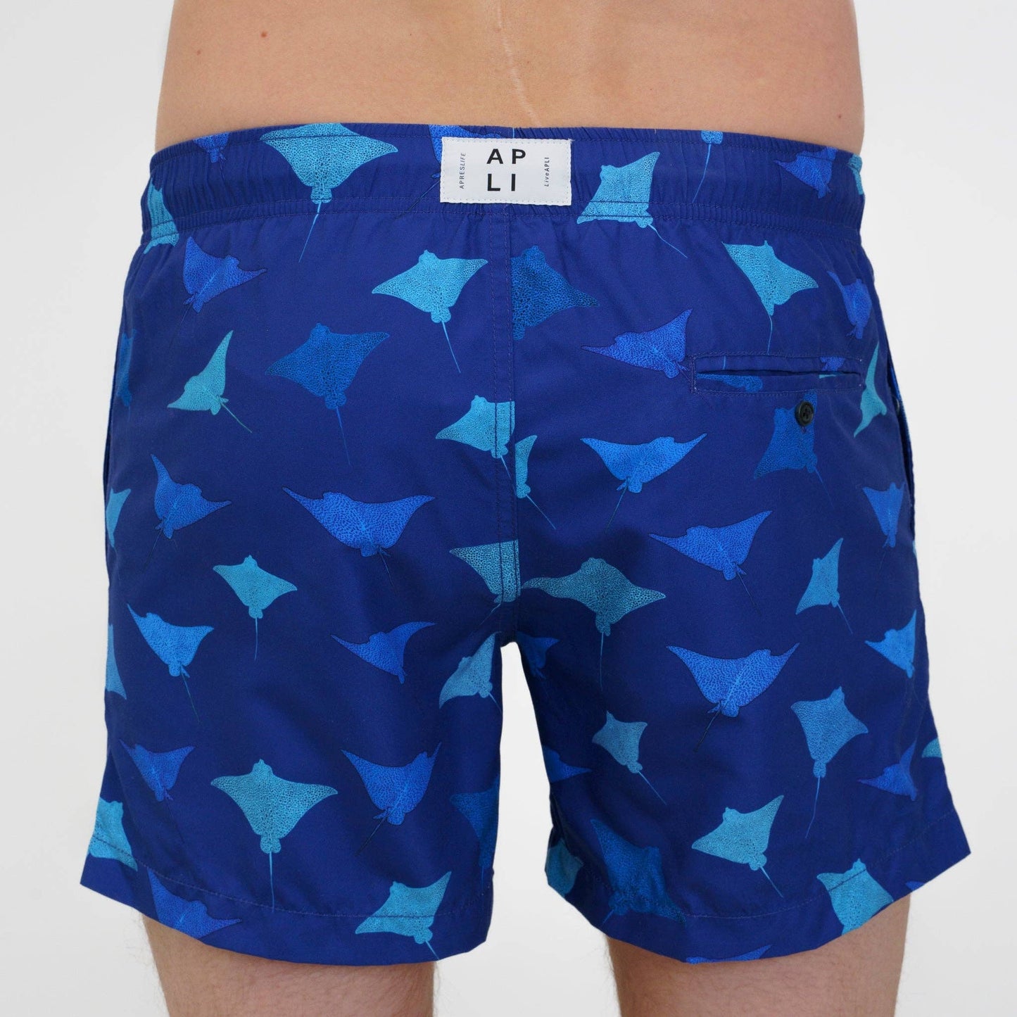 Mens Blue Manta Ray Swimshorts