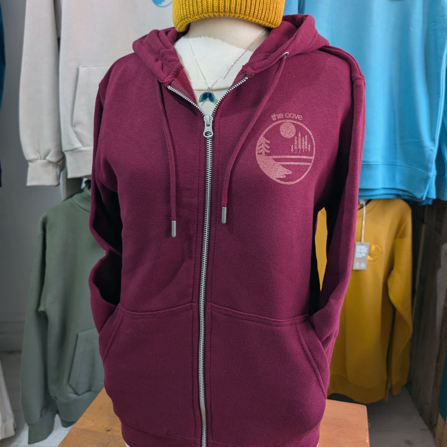 Zip Up Cove Hoodie - Burgundy