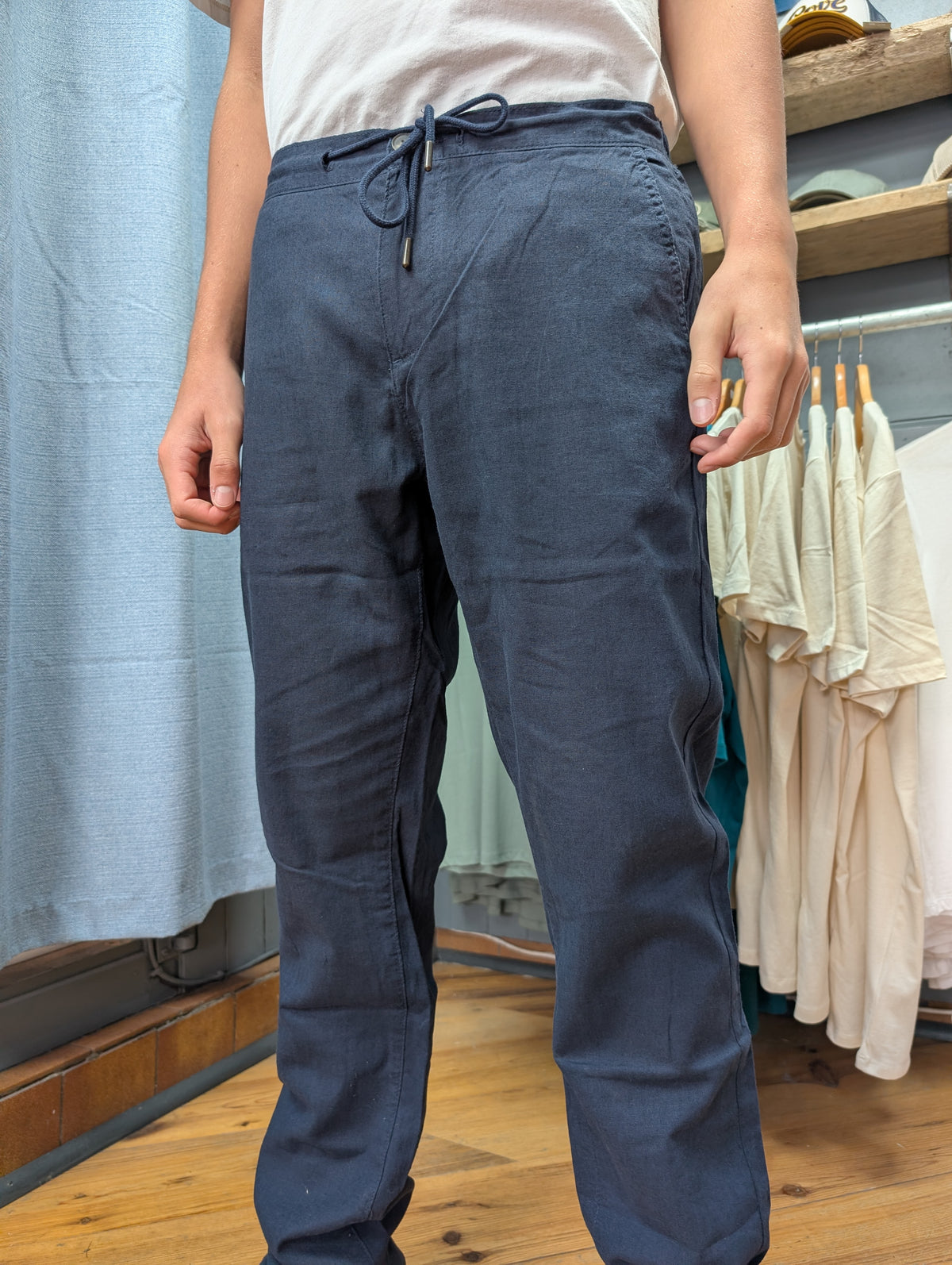 Mens organic linen/cotton trousers.