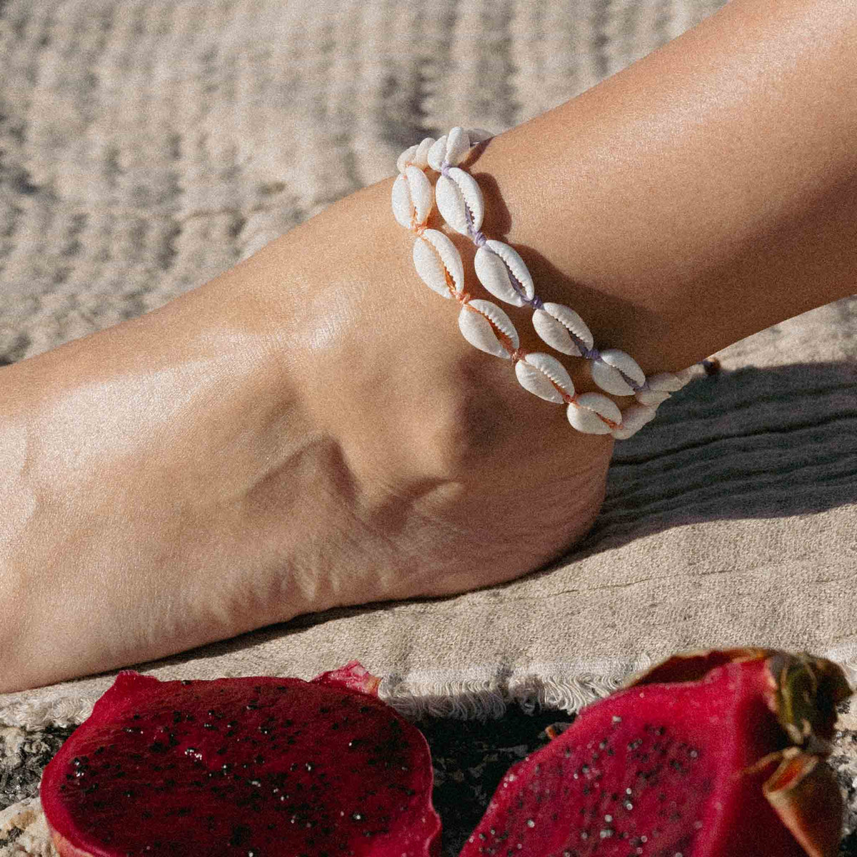 Livadi Beaded Anklet, Adjustable Surf Ankle Bracelet