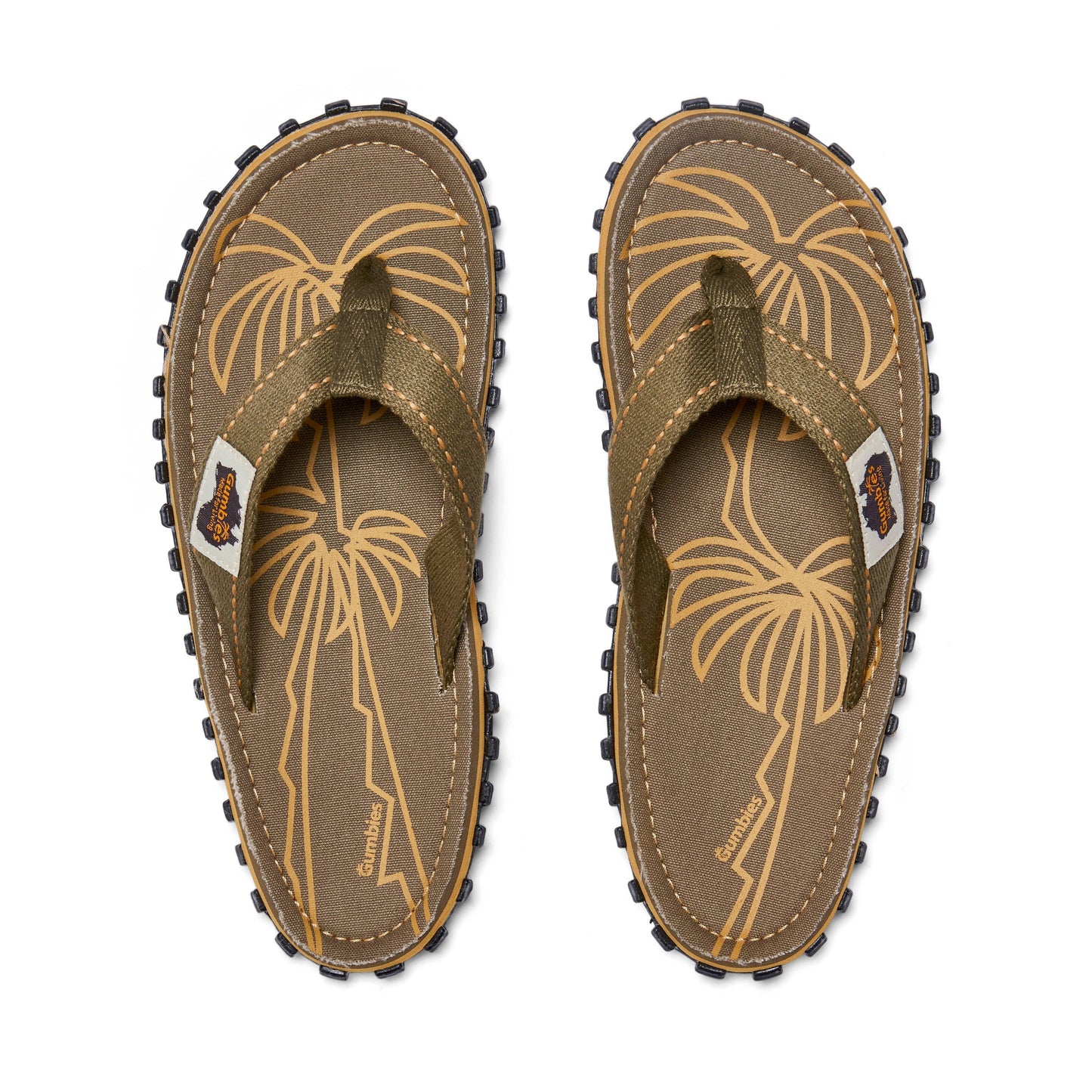Gumbies Islander Flip Flops | Men’s Palm Leaf Khaki