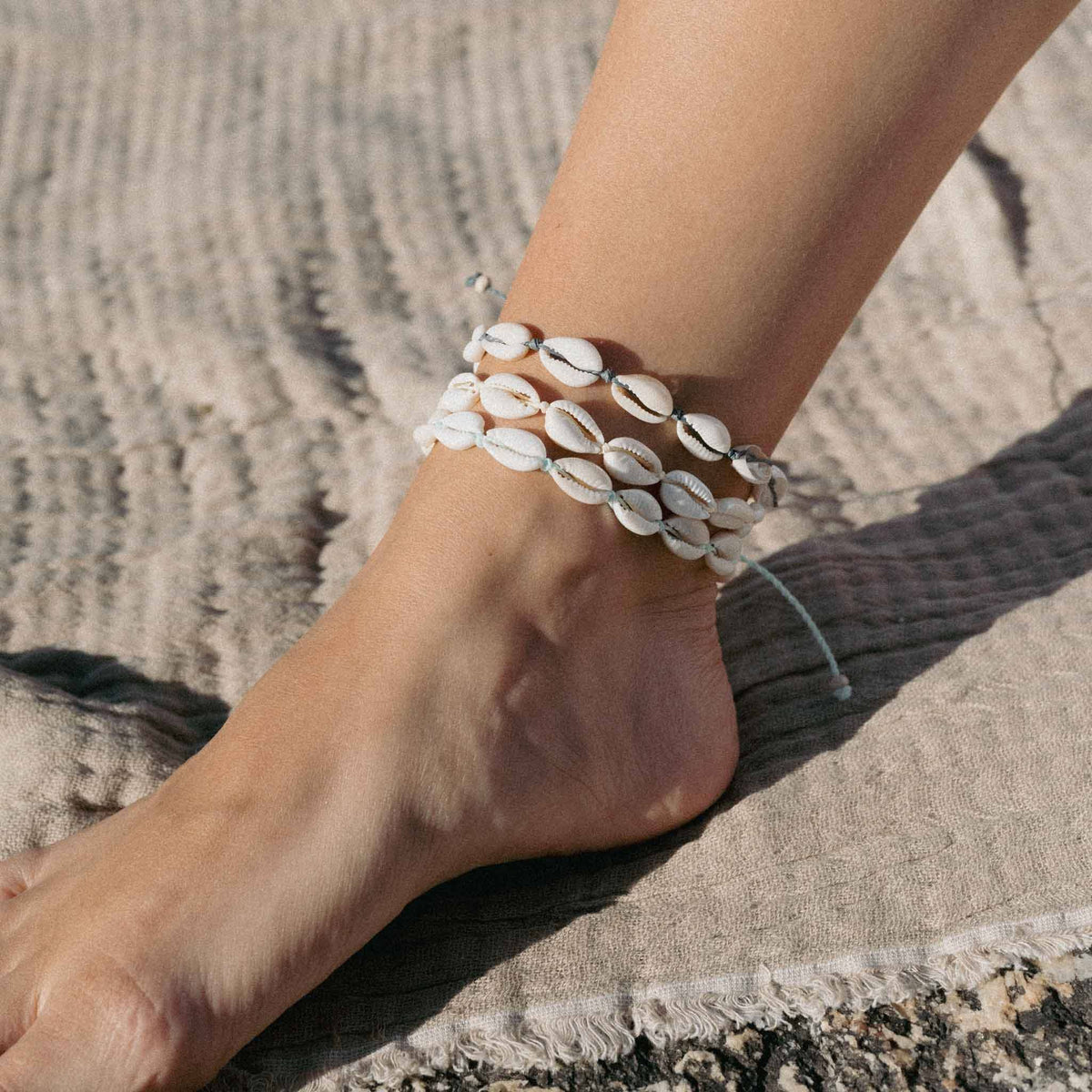 Livadi Beaded Anklet, Adjustable Surf Ankle Bracelet
