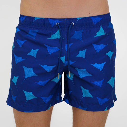 Mens Blue Manta Ray Swimshorts