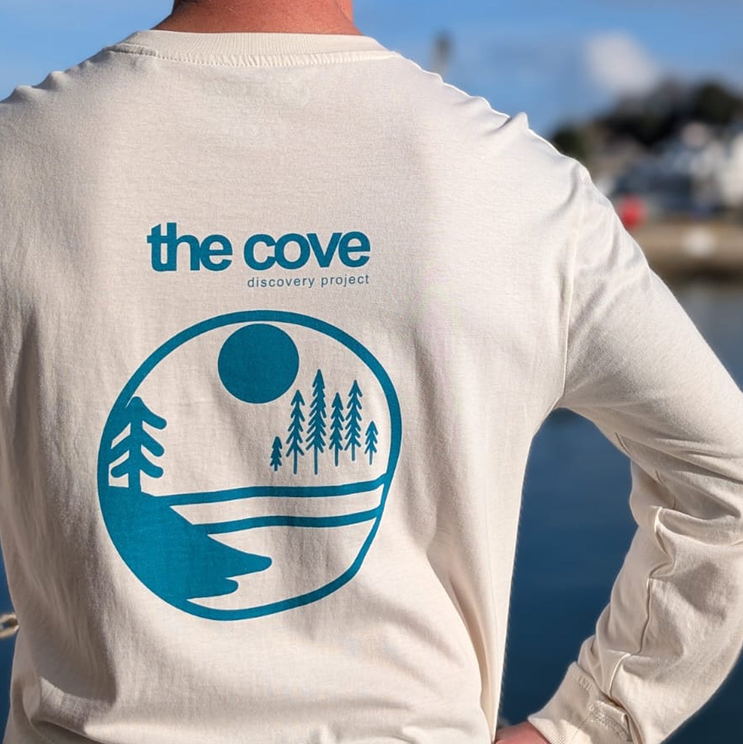 Organic cotton shirt, long sleeve, , natural, cream, white, Ethical fashion South Devon, sustainable beachwear, Ethical shirts UK, tee, Clothing for ocean lovers, Sustainable casual wear, Marine life-inspired clothing, Coastal lifestyle wear, unisex, mens, womens,