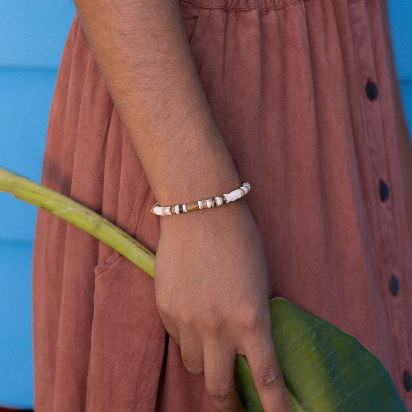 Nusa Lembongan Wood Bead Surf Bracelet