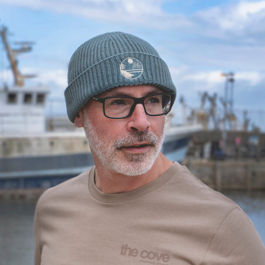 Beanie, hat, Ethical fashion South Devon, sustainable beachwear, Ethical clothing UK, tee, Clothing for ocean lovers, Sustainable casual wear, Marine life-inspired clothing, Coastal lifestyle wear, unisex,