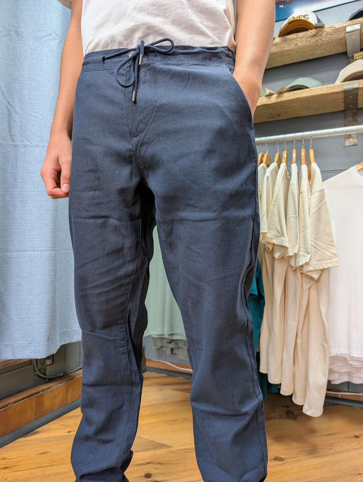 Mens organic linen/cotton trousers.