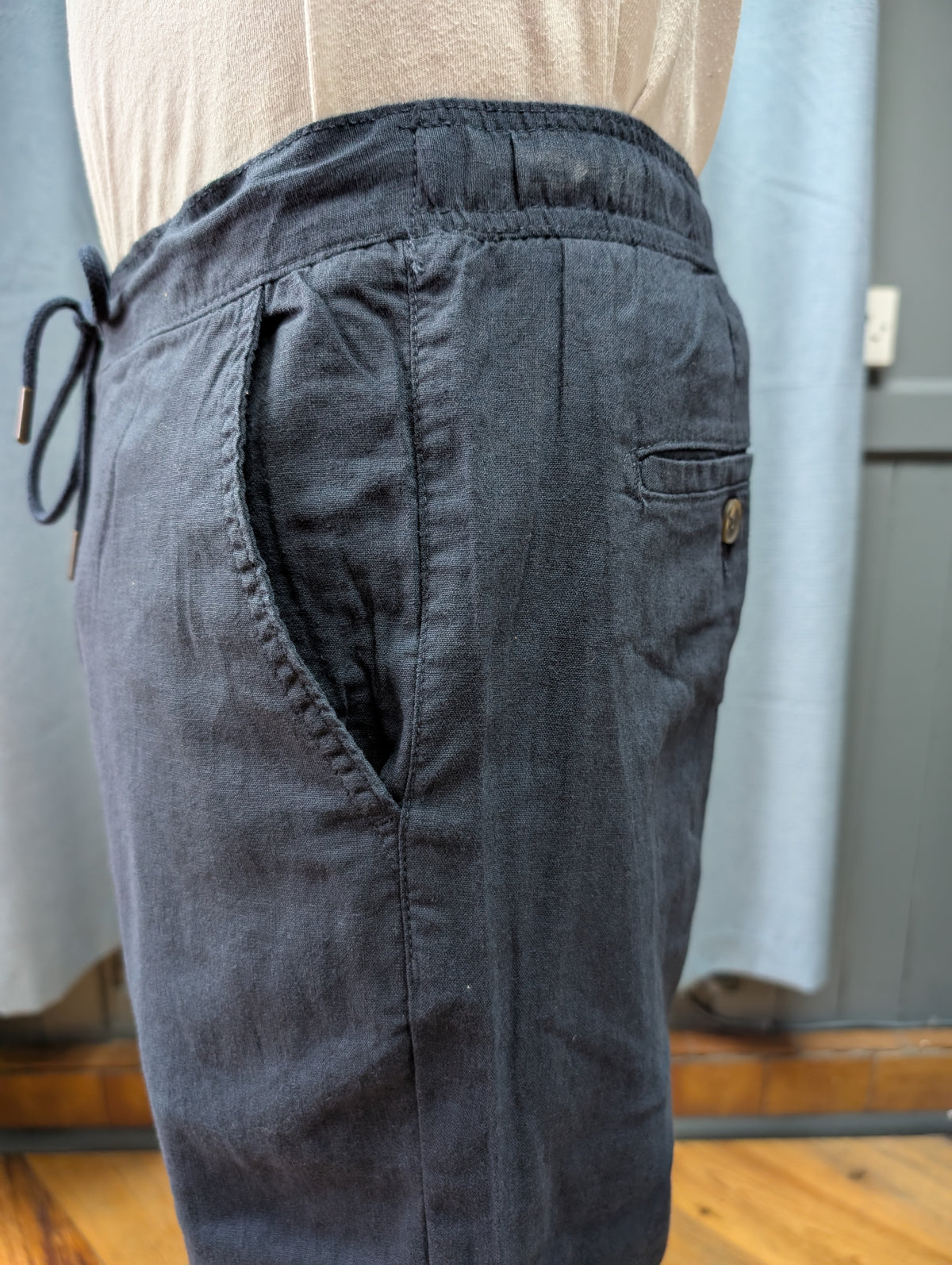Mens organic linen/cotton trousers.