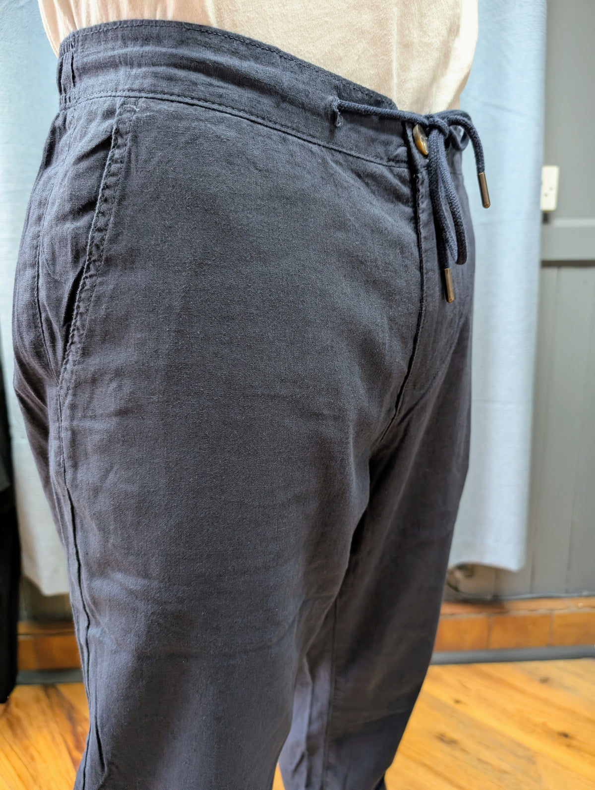 Mens organic linen/cotton trousers.