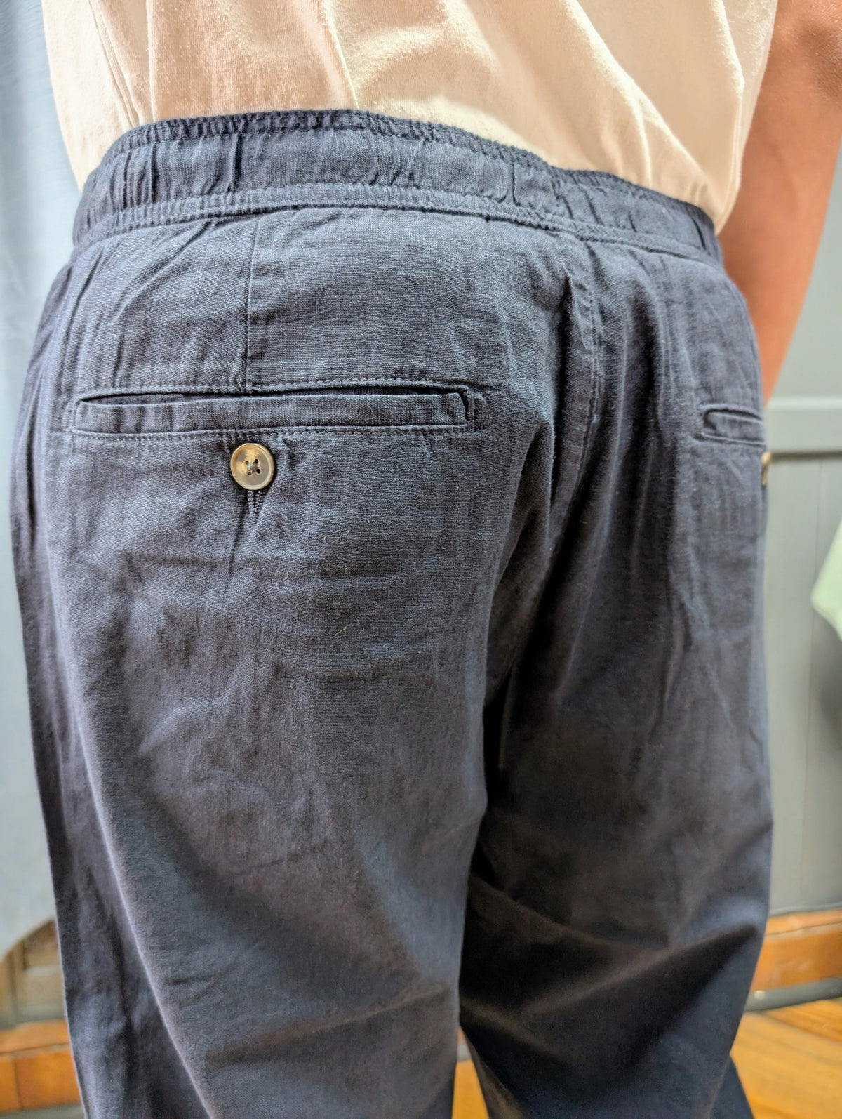 Mens organic linen/cotton trousers.