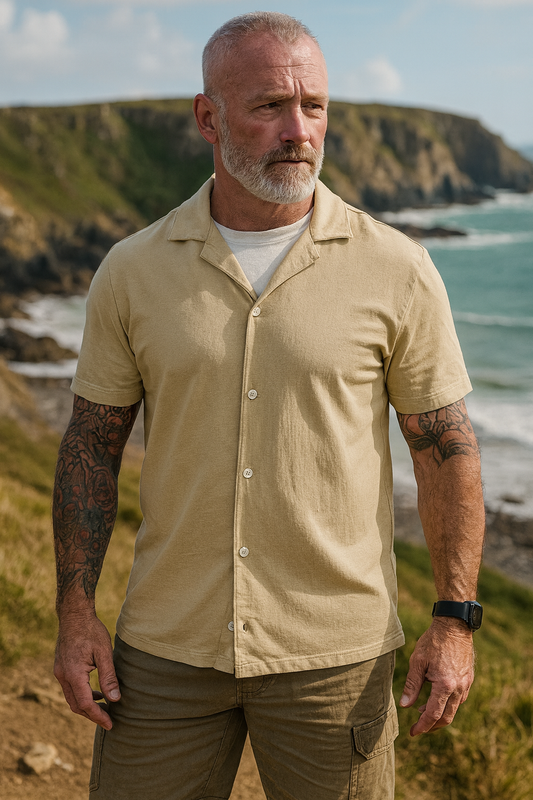 Men’s Organic Cotton Casual Bowling Style Shirt