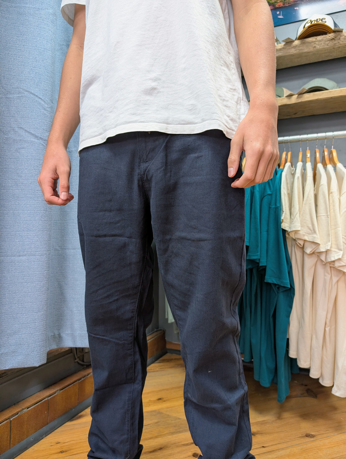 Mens organic linen/cotton trousers.