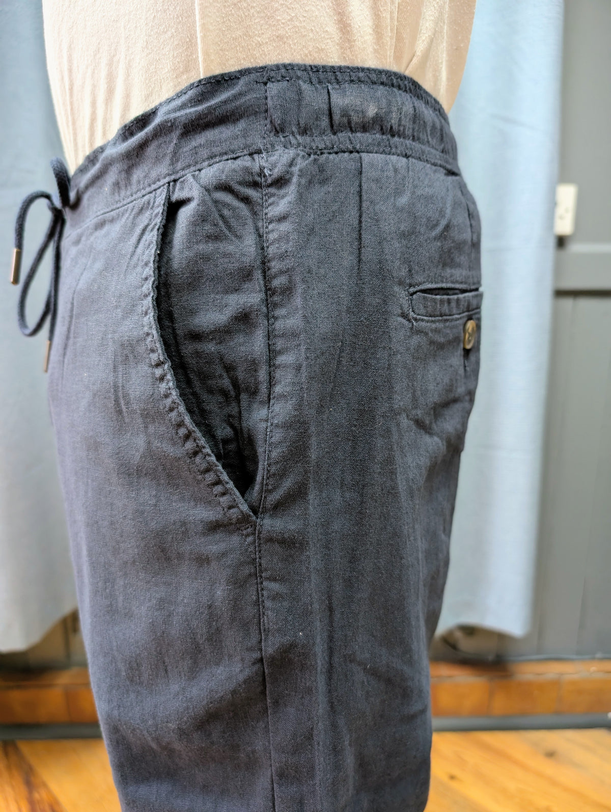 Mens organic linen/cotton trousers.